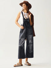 Bohemela Woven Denim Patchwork Paisley Pattern Fabric Loose Strap Pants